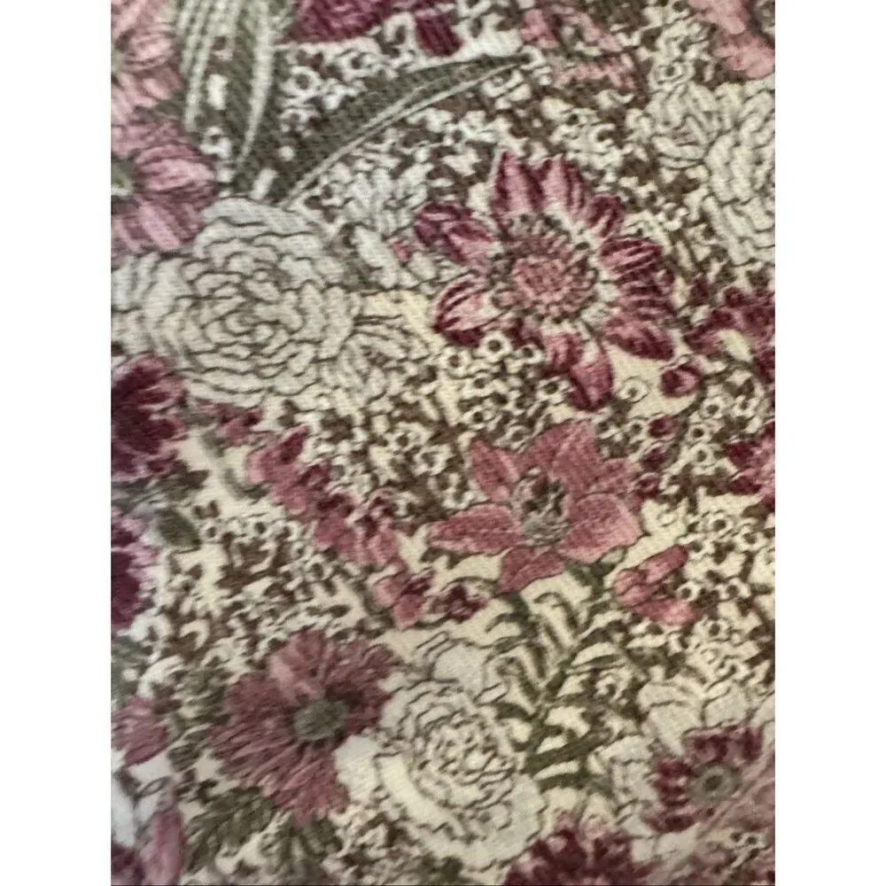 Girl Scouts size 7 vintage floral tan boxy wide relaxed shorts overalls romper 9